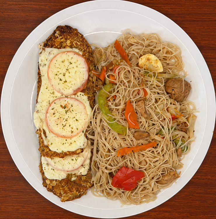 Fideos de arroz con mila